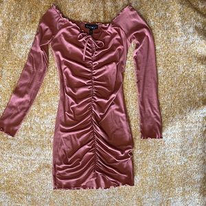 Derek Heart,Medium, Mauve pink long-sleeve dress